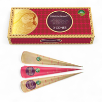 (Pack of 3) Henna Hair Color Paste Hair Dye Cones Dark Reddish-Brown Color 25g Each Cone