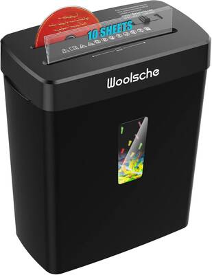 Paper Shredder,10 Sheet Cross Cut P4 Security Shreds CD And Credit Card Jam Proof For Home Office