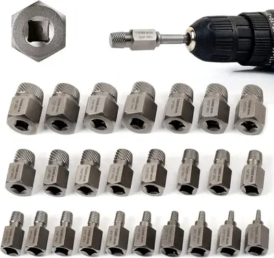 【Fall Deals For You】THINKWORK Upgraded Bolt Extractor Kit, Screw Extractor Set, 25-Count 3/8\