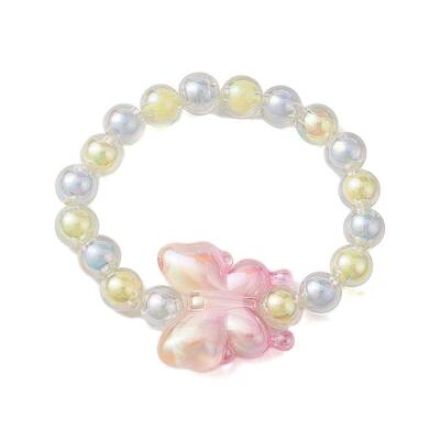 AB Color Round Acrylic Beaded Stretch Bracelets