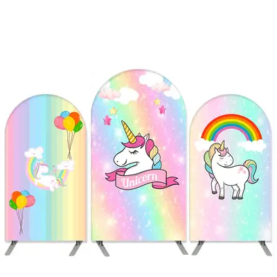 Aperturee Unicorn Theme Balloons Arch Backdrop Kit For Birthday | Chiara Wall Backdrop Diy | Circle Arch Backdrop Diy | Weddi...