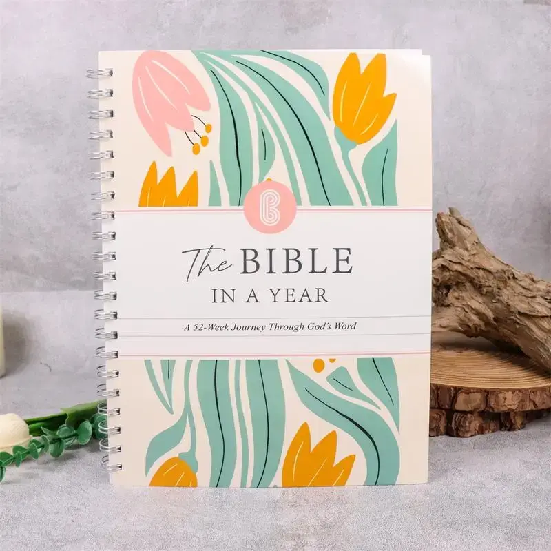 The Bible in a Year 52-Week Study Daily Prayer and Notes Set, Spiritual Journey Gift for Men and Women, Faith-Inspiring Bible...