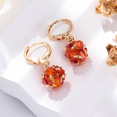 Brass Micro Pave Cubic Zirconia Leverback Earrings