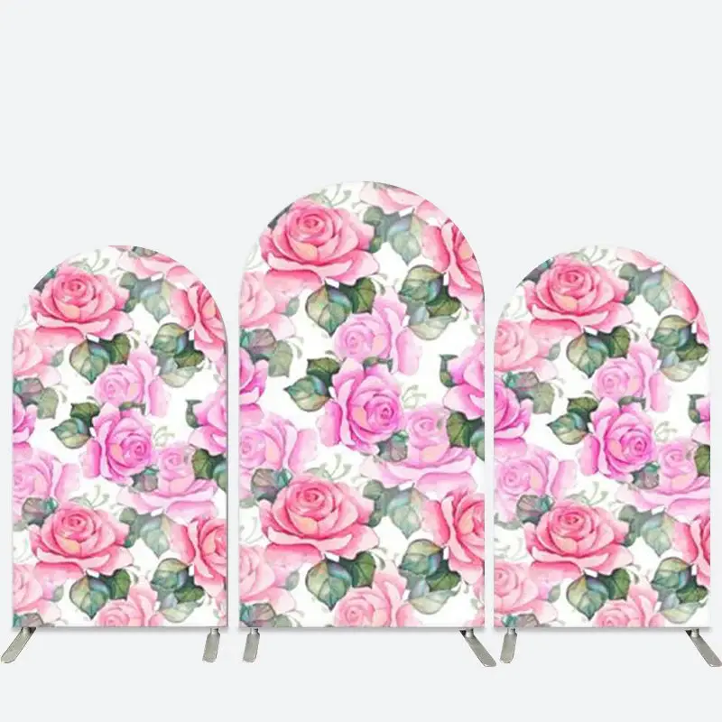 Aperturee Pink Floral Birthday Party Arch Backdrop Kit Decor | Diy Chiara Backdrop Cover | Circle Arch Backdrop Diy | Chiara ...
