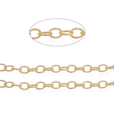 Brass Textured Cable Chains