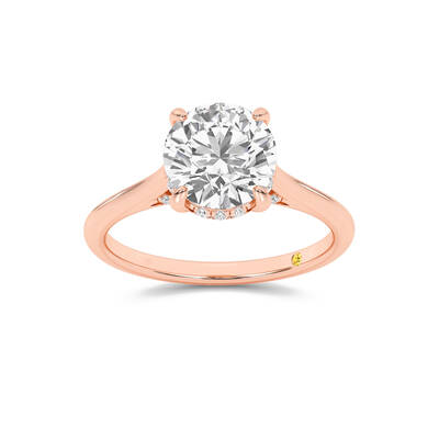 Twinkle Hidden Halo Round Lab Grown Diamond Engagement Ring | 14K Rose Gold 1 1/6 CT. TW.