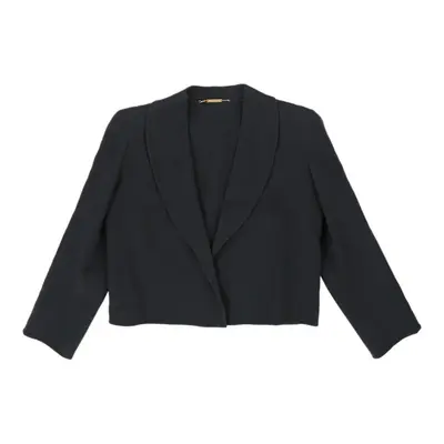 Pierre Cardin Cropped Blazer - Medium Black Cotton | Size: medium