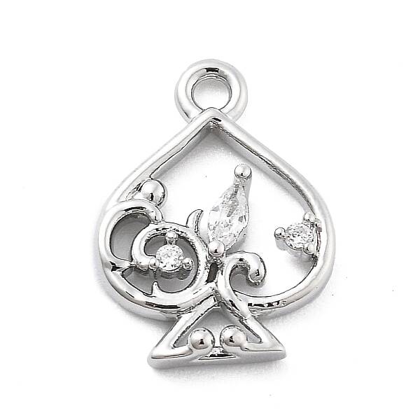 Brass Micro Pave Cubic Zirconia Pendants