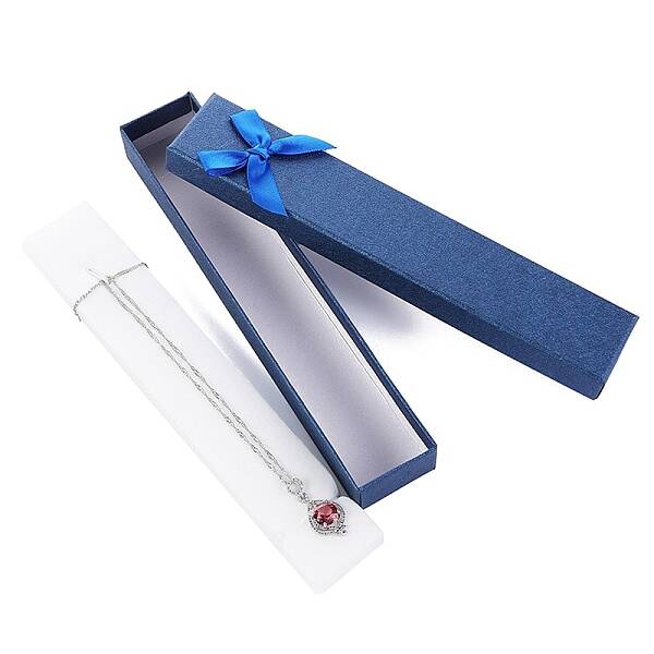 Rectangle Paper Necklace Boxes with Bowknot
