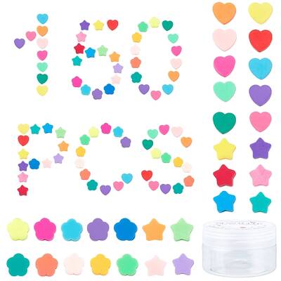 150 Pcs 3 Styles Handmade Polymer Clay Beads