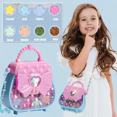 Makeup Kit for Girls - Princess Real Washable Make Up Set, Safe & Non-Toxic Little Girl Makeup Set, Handbag Girls Toy for Lit...