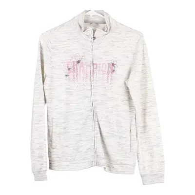 Age 13-14 Champion Spellout Zip Up - XL Grey Cotton Blend