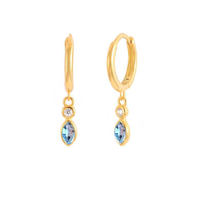 S925 Sterling Silver Teardrop Hoop Earrings