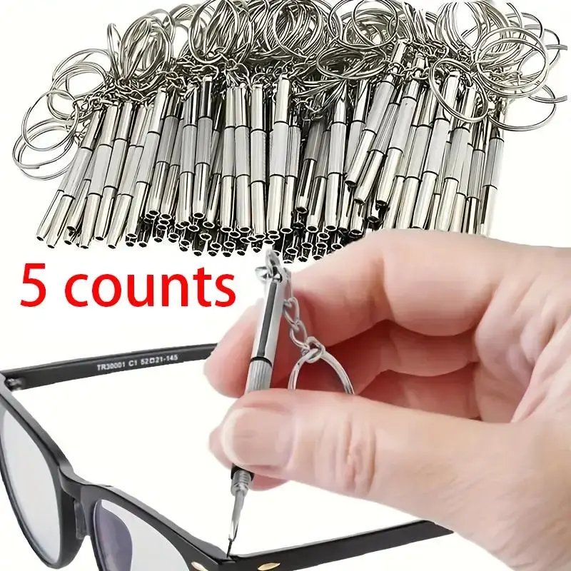 Precision Screwdriver Set, 5 Counts/set Keychain Screwdriver Set, Waterproof & Anti-rust Screwdriver Set for Home & Manufactu...