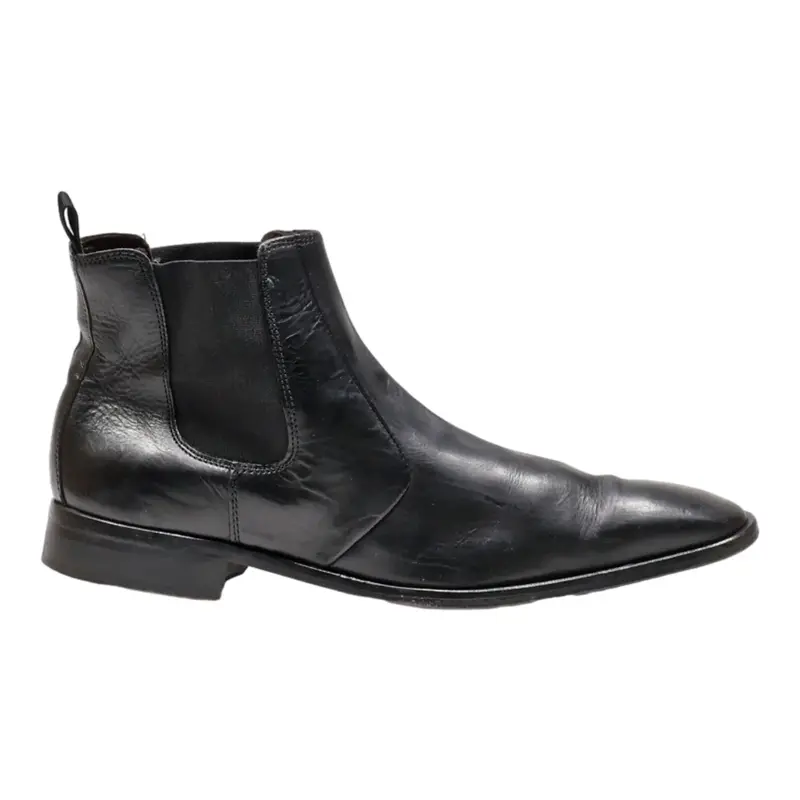 TEX Chelsea Boots Black Leather Mens UK 10.5