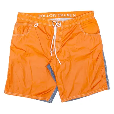 Mesh Lining Mens Swimming Shorts Orange XL W38