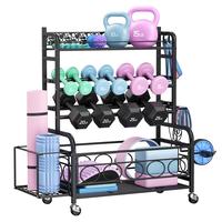 FLYCITY Weight Rack for Dumbbells, Dumbbell Rack Weight Stand, Home Gym Storage Rack for Yoga Mat Kettlebells and Strength Tr...