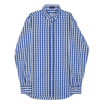 PAUL & SHARK Mens Shirt Blue Check Long Sleeve M