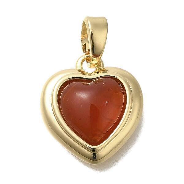 Natural Carnelian(Dyed & Heated) Heart Charms