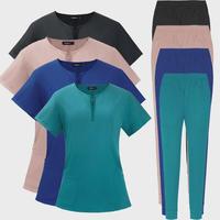 Surgical Uniforms Woman Scrub Set Medical Nurse Beauty Salon Workwear Clinical Scrubs Top + Pant Spa Doctor Nursing Tunic Sui...