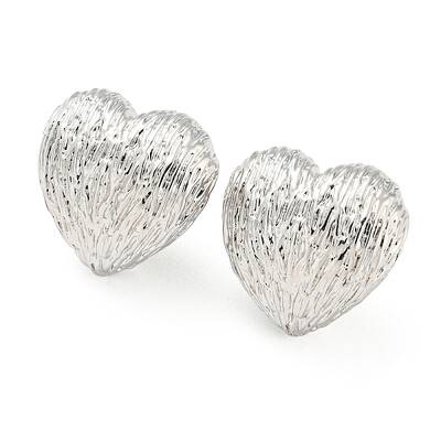 Rack Plating Brass Heart Stud Earrings