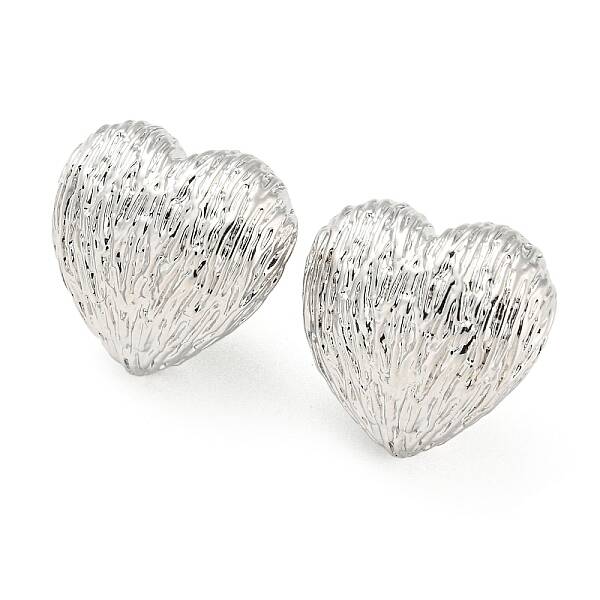 Rack Plating Brass Heart Stud Earrings