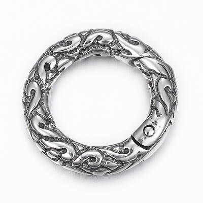 316 Surgical Stainless Steel Textured Spring Gate Rings