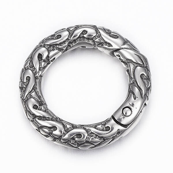 316 Surgical Stainless Steel Textured Spring Gate Rings