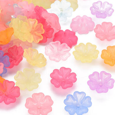 Transparent Frosted Acrylic Bead Caps