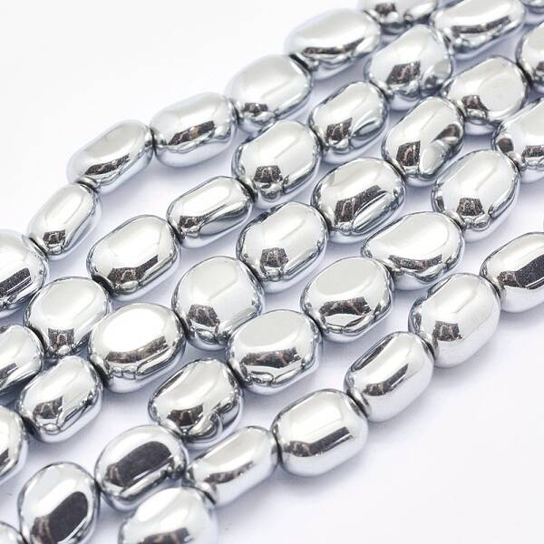 Electroplate Non-magnetic Synthetic Hematite Beads Strands