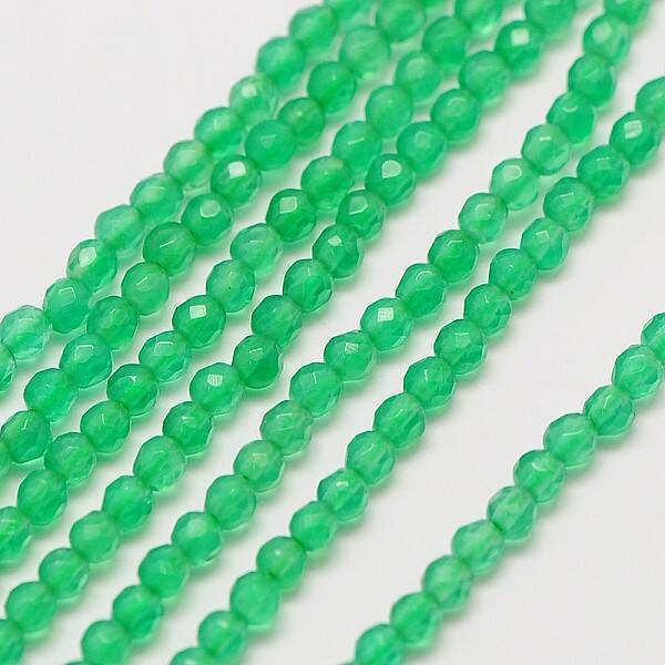 Natural Green Onyx Agate Beads Strands