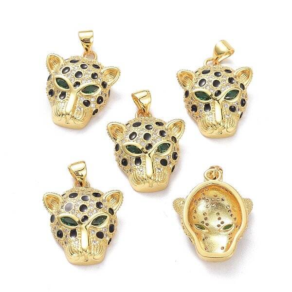 Brass Micro Pave Cubic Zirconia Pendants