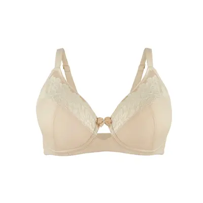 Rosie - Silk & Organic Cotton Lace Full Cup Wireless Bra | Size: 42D | Color: Blush