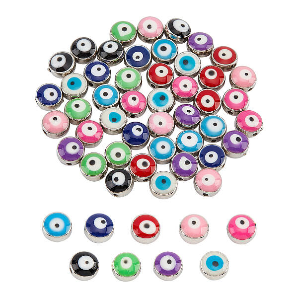 54 Pcs 8mm Evil Eye Beads