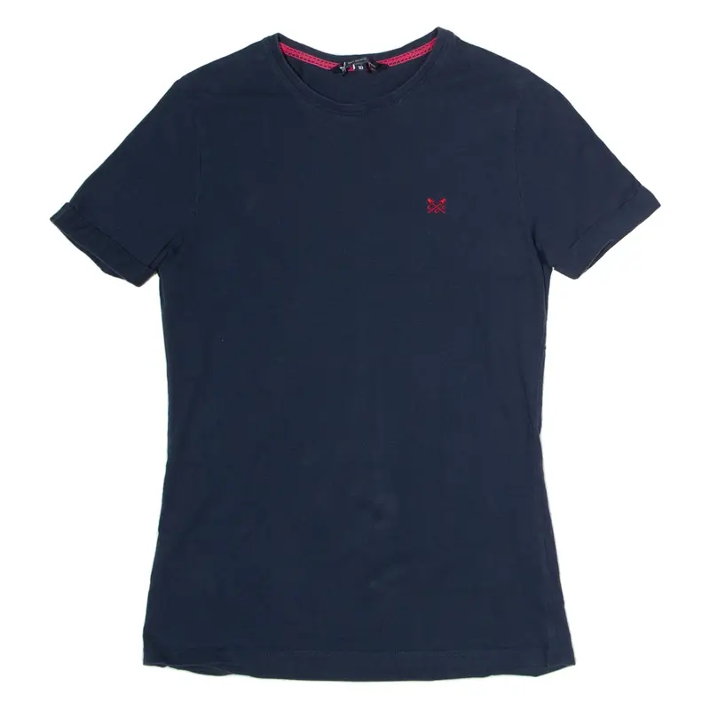 CREW CLOTHING Womens T-Shirt Blue Crew Neck UK 10