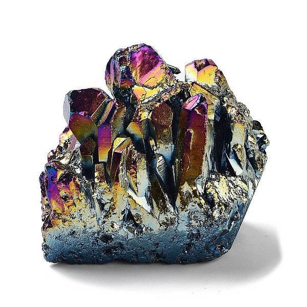 Electroplated Natural Druzy Quartz Crystal Cluster Ornaments