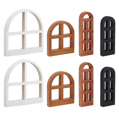 8Pcs 4Styles Wood Cutouts