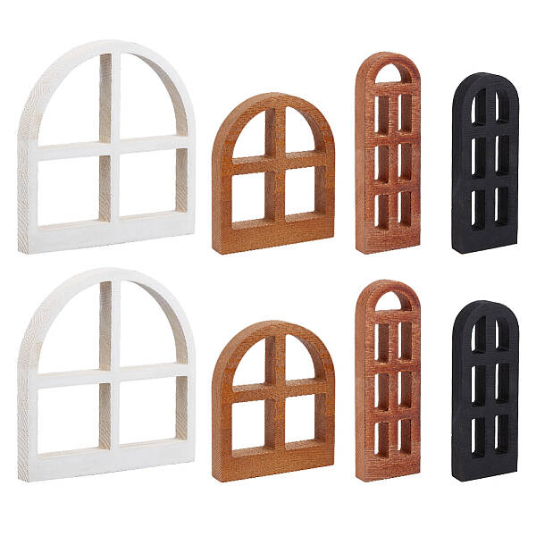 8Pcs 4Styles Wood Cutouts