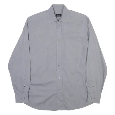 BOSS Mens Plain Shirt Grey Long Sleeve XS
