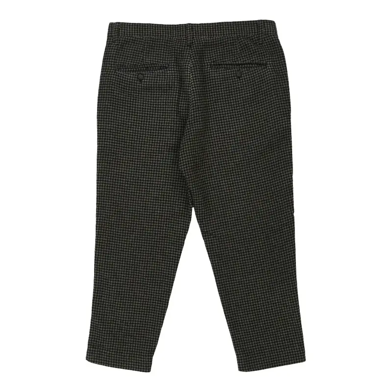 Maths Checked Trousers - 34W UK 14 Grey Wool