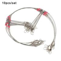 Fishing Wire Leader Trace with Easy to Use Snap, 10pcs Portable Durable Fishing Wire Line, Fishing Accessories, Flyfishing, S...
