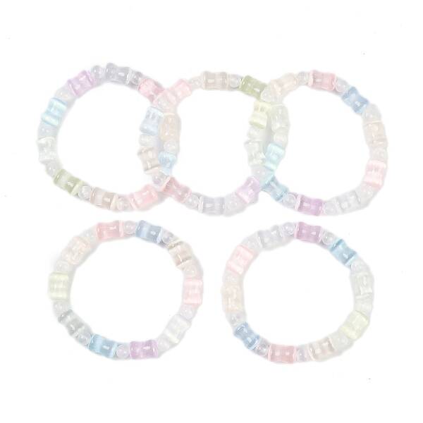 Natural Selenite Beaded Stretch Bracelets for Women