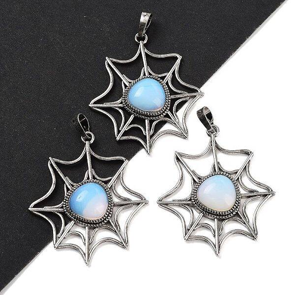 Opalite Spider Web Pendants