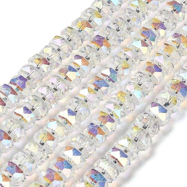 Transparent Electroplate Glass Beads Strands