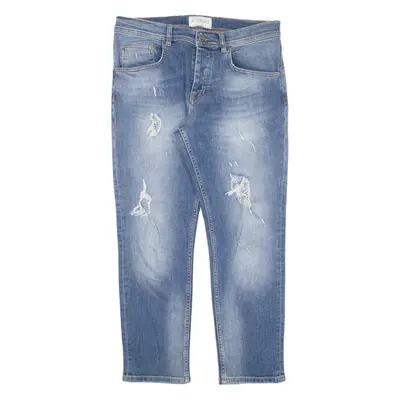 ICEBERG Distressed Mens Jeans Blue Slim Skinny W33 L27