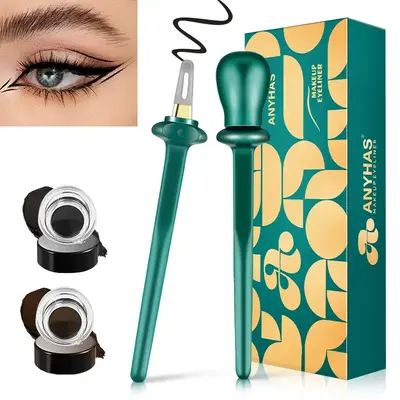 【Best Gift】Eyeliner Applicator Kit, Silicone Eyeliner Tool with Eyeliner Cream, Reusable Eye Liner For Shaky Hands Begine...