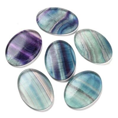 Oval Natural Fluorite Worry Stone