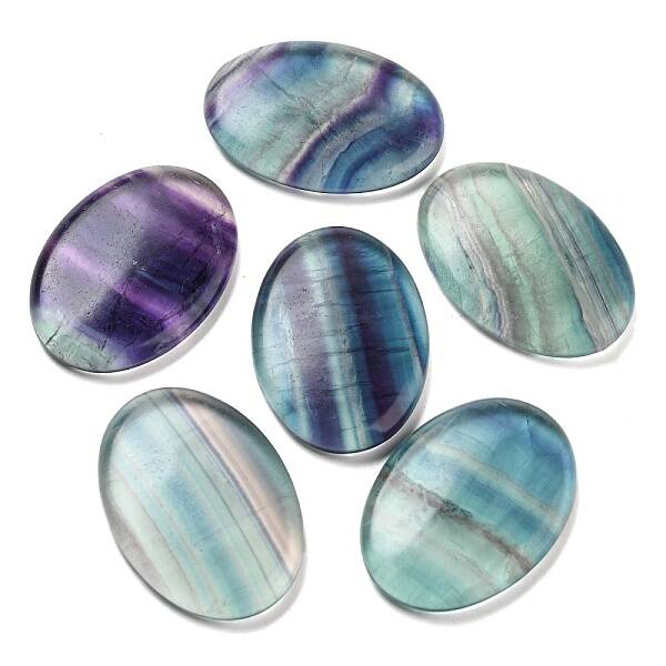 Oval Natural Fluorite Worry Stone