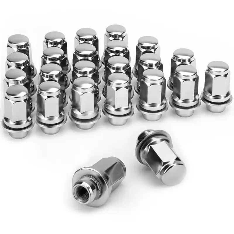 12X1.5 OEM Lug Nuts 24pcs Meg Seat Lug Nuts For Toyota Tacoma 4runner FJ Cruiser | KSP Performance, Chrome