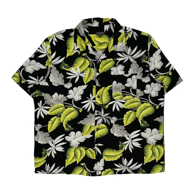 George Hawaiian Shirt - XL Black Viscose